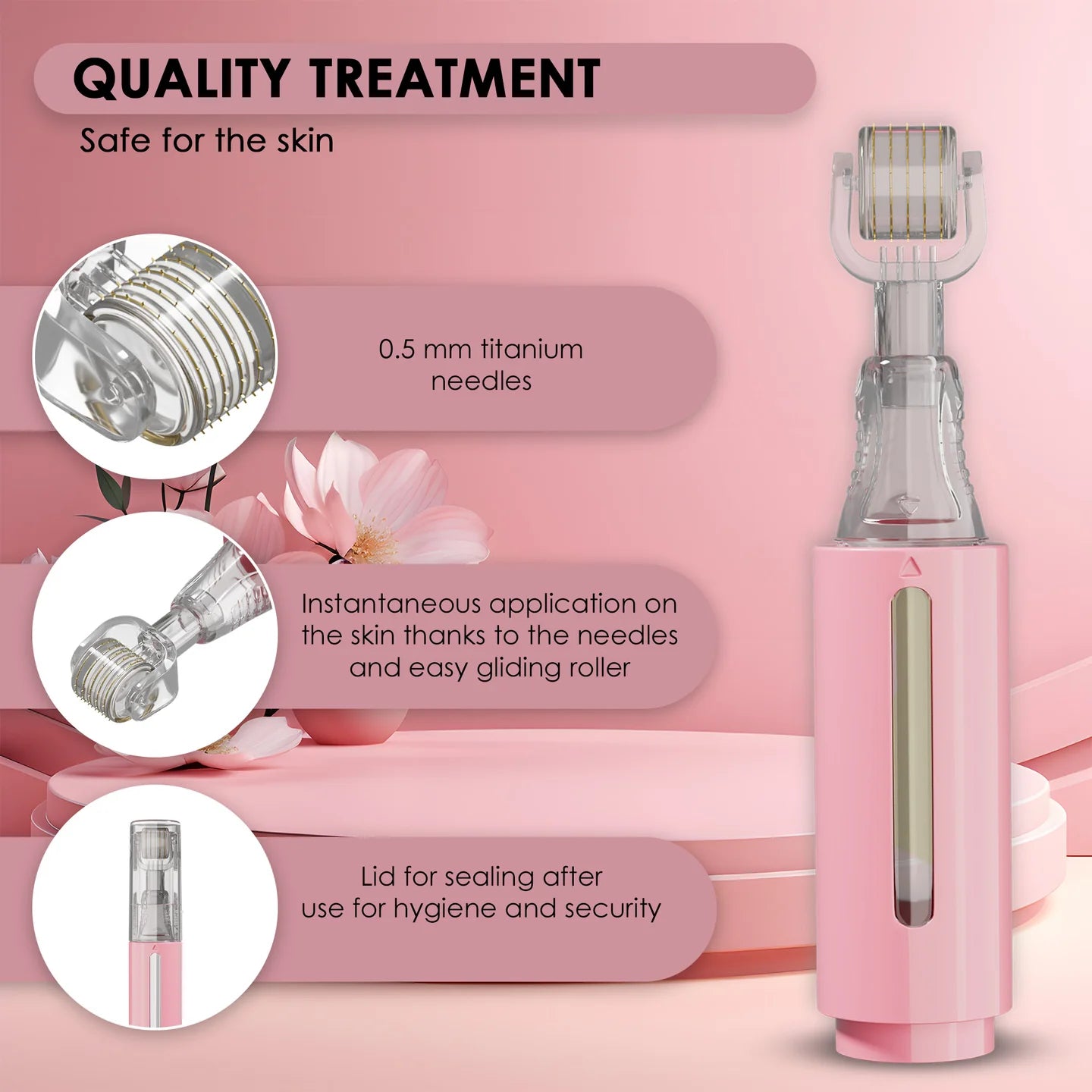 HiRolla™ Bundle Derma Roller with serum tank and Serum