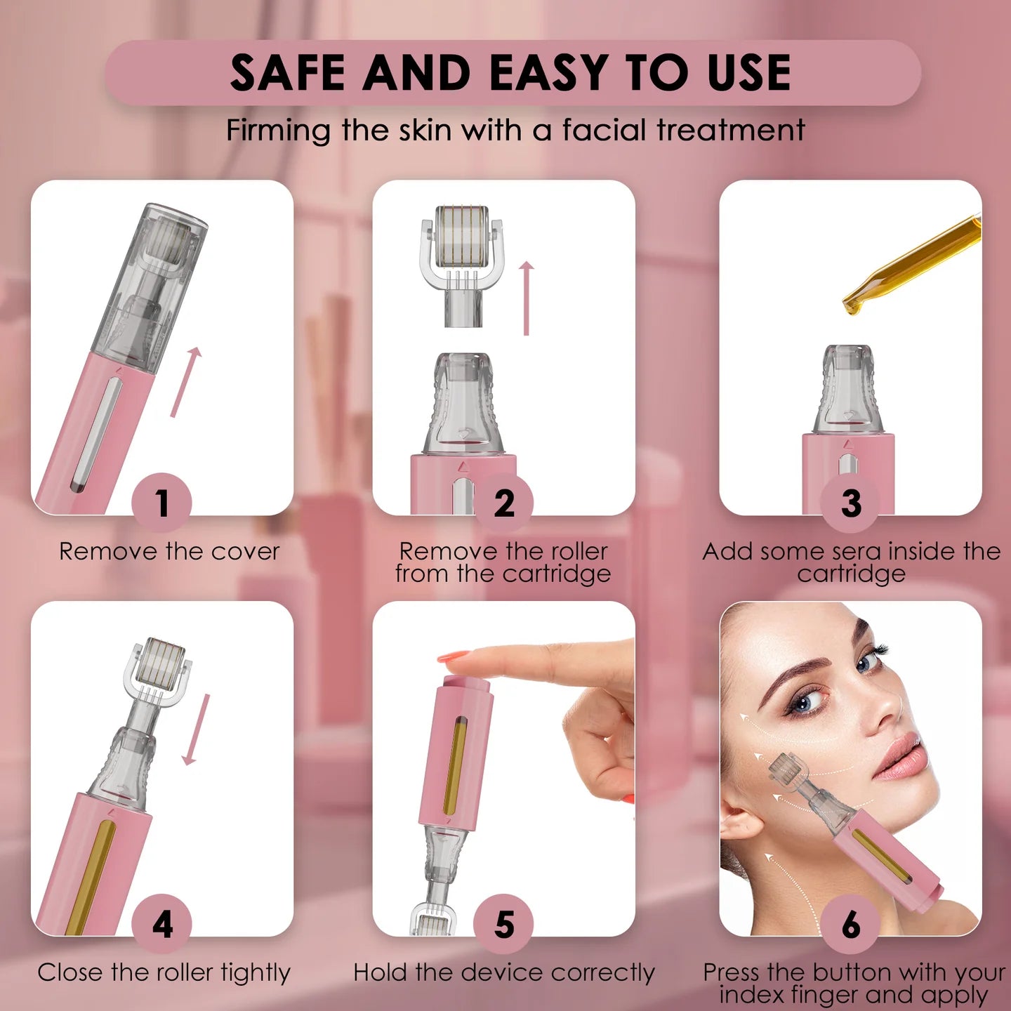HiRolla™ Bundle Derma Roller with serum tank and Serum